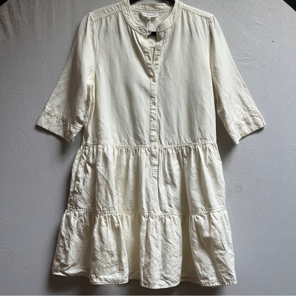 Apiece Apart Maurino linen cotton Drop Waist Mini Dress Sz S - Picture 2 of 14